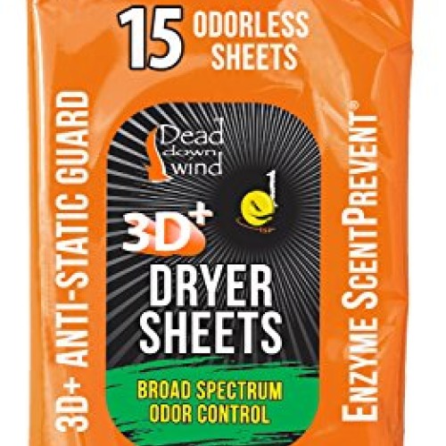 Dead Down Wind Dryer Sheets | 15 Odorless Sheets | Odor Eliminator...