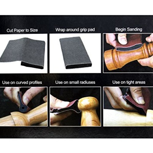 DCT Contour Detail Sanding Grip Pad Wedge Block 8-Pack Set - Flexi...