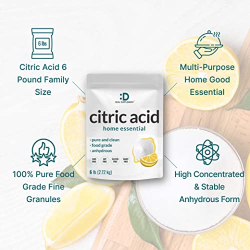 Citric Acid 6 Pounds | Fine Granular Powder, Food Grade, Bulk Supp...