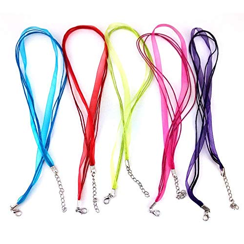 Dealglad 100pcs Colorful Voile Organza Ribbon Waxed Cord String Ne...