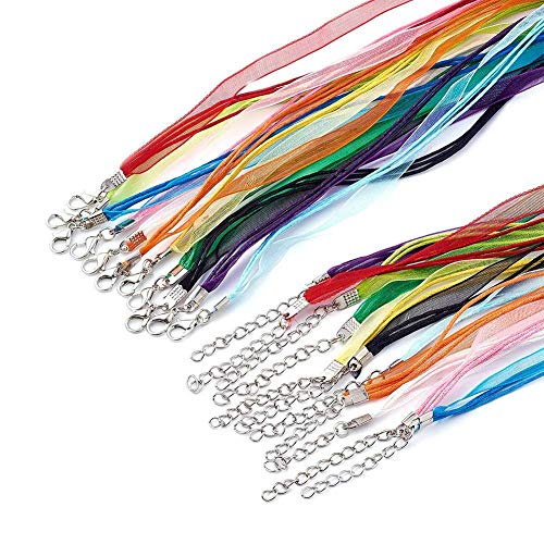 Dealglad 100pcs Colorful Voile Organza Ribbon Waxed Cord String Ne...
