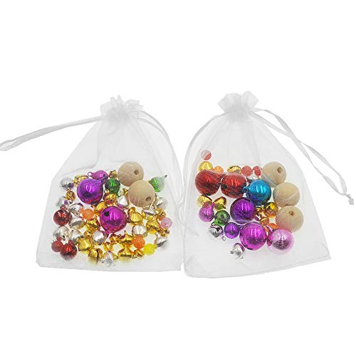 Dealglad 50pcs Drawstring Organza Jewelry Candy Pouch Christmas We...