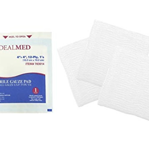 Dealmed Brand Sterile Gauze Pads, Individually Wrapped for Wound D...