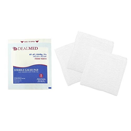 Dealmed Brand Sterile Gauze Pads, Individually Wrapped for Wound D...