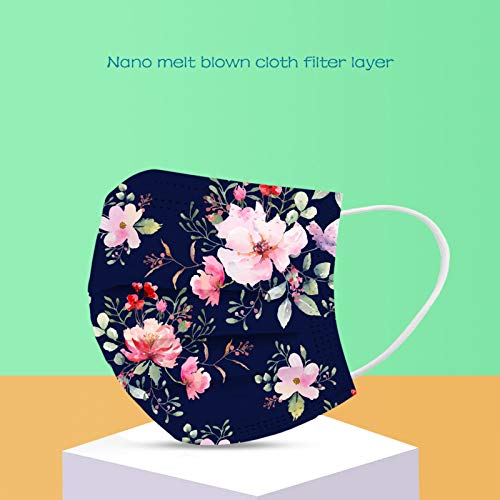 Disposable Face_Masks with Flower Designs for Adults Flower Printe...
