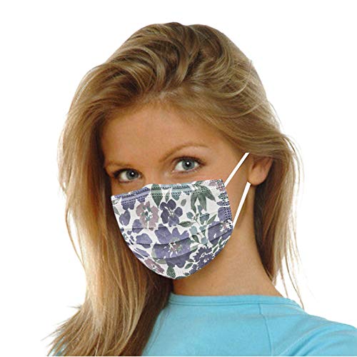 Disposable Face_Masks with Flower Designs for Adults Flower Printe...