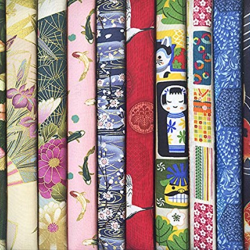 10 Asian Japanese Fat Quarter Quilt Fabric Bundle: Asst 31 2 1/2 ...