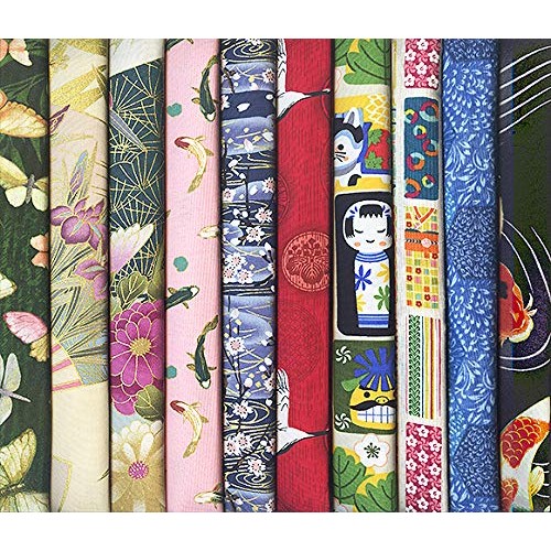 10 Asian Japanese Fat Quarter Quilt Fabric Bundle: Asst 31 2 1/2 ...