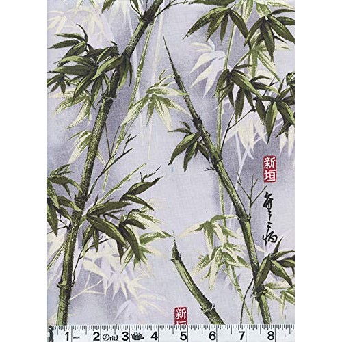 Beautiful Bamboo - Gray Asian Japanese Fabric - by The Yard