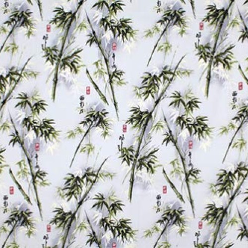 Beautiful Bamboo - Gray Asian Japanese Fabric - by The Yard