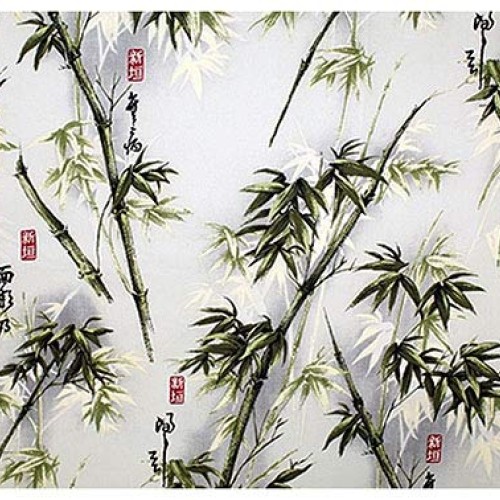 Beautiful Bamboo - Gray Asian Japanese Fabric - by The Yard