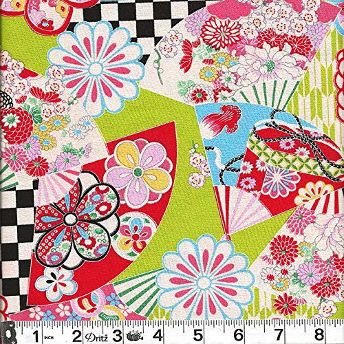 5 Asian Japanese Fat Quarter Quilt Fabric Bundle - Beautiful Kimon...