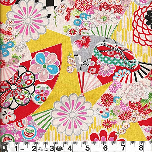 5 Asian Japanese Fat Quarter Quilt Fabric Bundle - Beautiful Kimon...