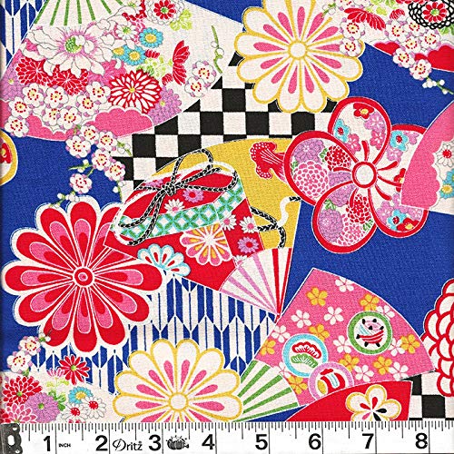 5 Asian Japanese Fat Quarter Quilt Fabric Bundle - Beautiful Kimon...