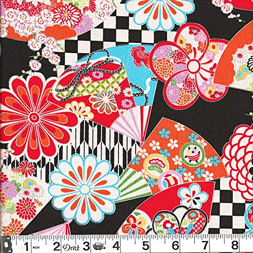 5 Asian Japanese Fat Quarter Quilt Fabric Bundle - Beautiful Kimon...