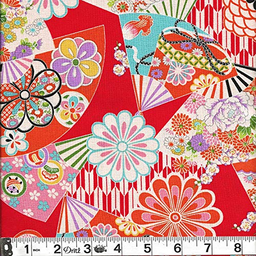 5 Asian Japanese Fat Quarter Quilt Fabric Bundle - Beautiful Kimon...