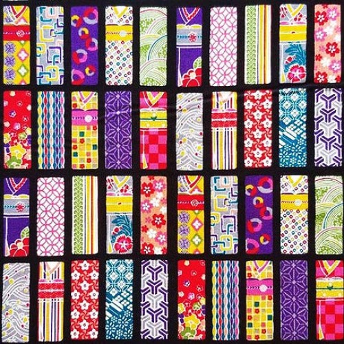 Colorful Display of Yukata Kimonos: Black Asian Japanese Fabric - ...