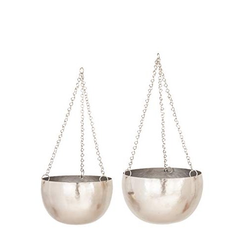 Deco 79 51931 Modern Bowl-Shaped Hanging Planters, 9 L x 9 W x 6...
