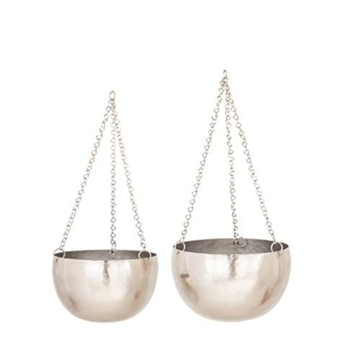 Deco 79 51931 Modern Bowl-Shaped Hanging Planters, 9 L x 9 W x 6...