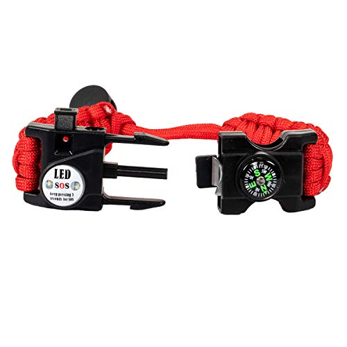 Deco Gear 2-Pack Tactical Emergency Bracelet with SOS LED Light Kn...