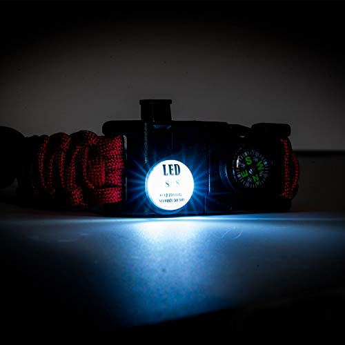 Deco Gear 2-Pack Tactical Emergency Bracelet with SOS LED Light Kn...