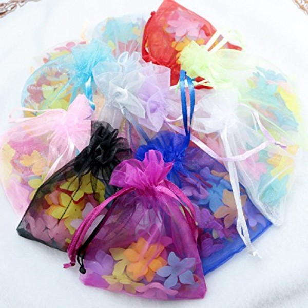 DECORA 4x6 Inch 20 Colors Organza Drawstring Bags Wedding Favour M...