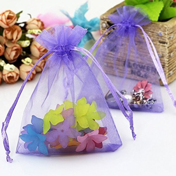 DECORA 4x6 Inch 20 Colors Organza Drawstring Bags Wedding Favour M...