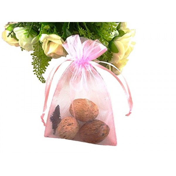 DECORA 4x6 Inch 20 Colors Organza Drawstring Bags Wedding Favour M...