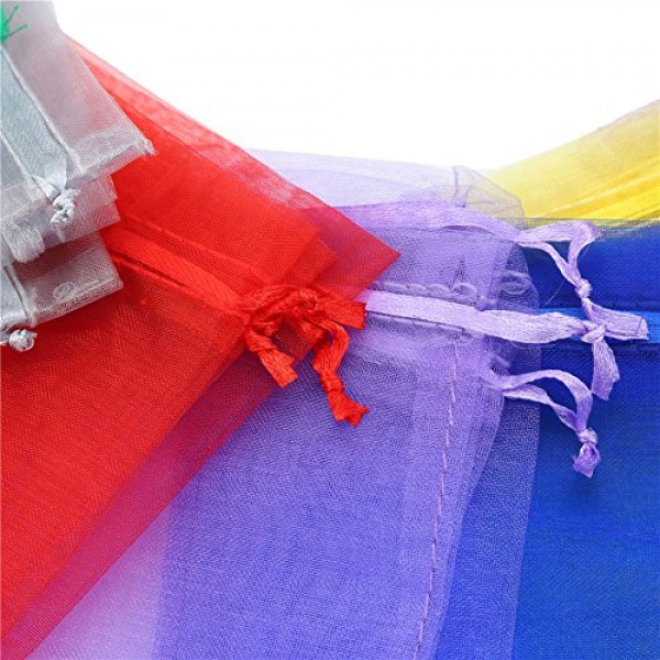 DECORA 4x6 Inch 20 Colors Organza Drawstring Bags Wedding Favour M...