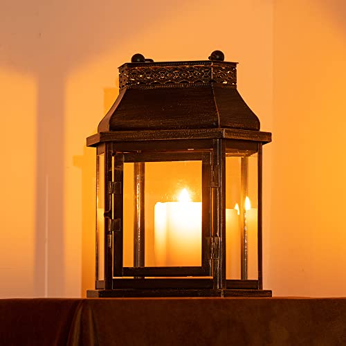 DECORKEY Candle Lantern Decorative, Flat Hex Hanging Spring Home D...
