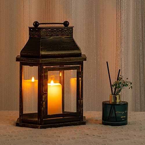 DECORKEY Candle Lantern Decorative, Flat Hex Hanging Spring Home D...