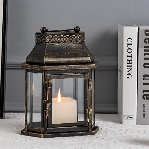 DECORKEY Candle Lantern Decorative, Flat Hex Hanging Spring Home D...