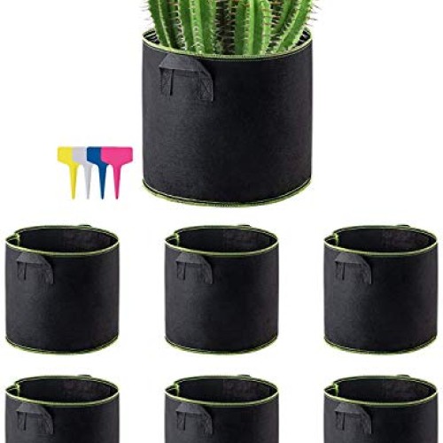 Decorlife 8 Pack 15 Gallon Grow Bags, Non-Woven Aeration Plant Fab...
