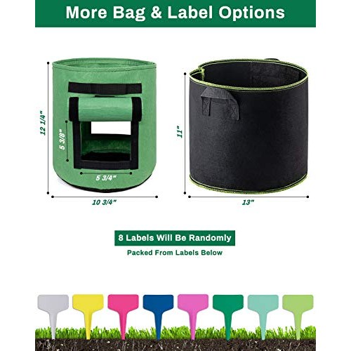 Decorlife 8 Pack 7 Gallon Grow Bags Combo Set, Include 4 Potato Ba...