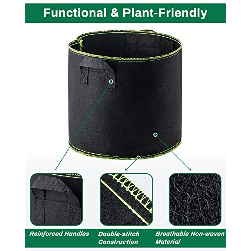 Decorlife 8 Pack 7 Gallon Grow Bags Combo Set, Include 4 Potato Ba...