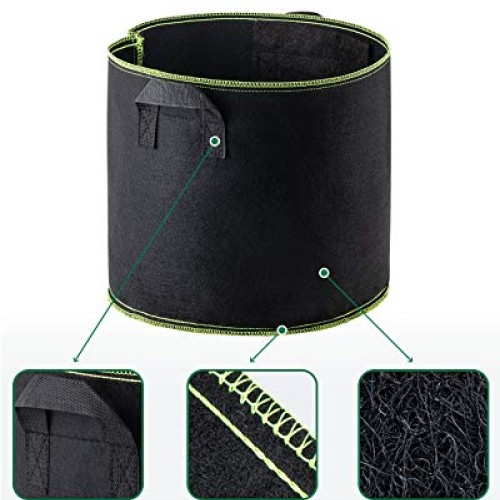 Decorlife 8 Pack 7 Gallon Grow Bags Combo Set, Include 4 Potato Ba...