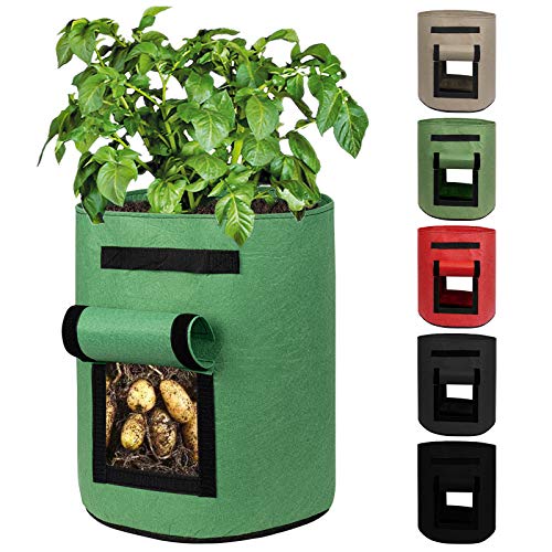 Decorlife Potato Bags 6 Pack 7 GA , Heavy Duty Nonwoven Potato Pot...