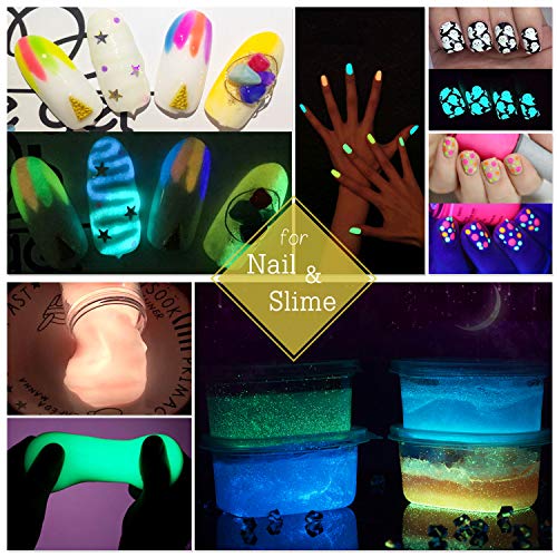 10 Color Glow In The Dark Pigment Powder with UV Lamp - Epoxy Resi...