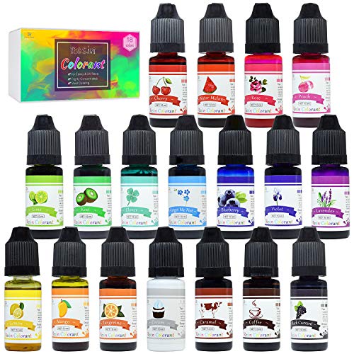 18 Color Epoxy UV Resin Pigment - Liquid Epoxy Resin Dye Transpare...