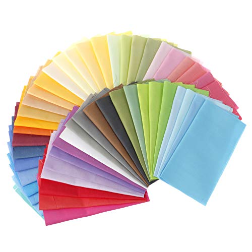 100 Pieces Cotton Fabric Muliti-Colors Fabric Bundles Sewing Solid...