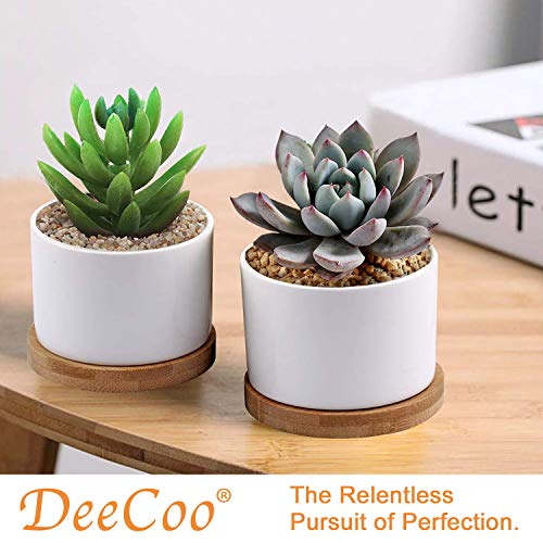 DeeCoo Set of 6 Small Succulent Pots, Ceramic Planter Pots, Mini P...