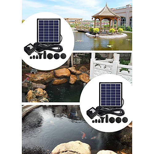 DeeCozy 2W Solar Fountain Pump, Solar Powered Water Fountains Subm...