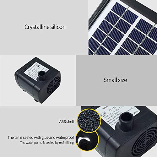 DeeCozy 2W Solar Fountain Pump, Solar Powered Water Fountains Subm...