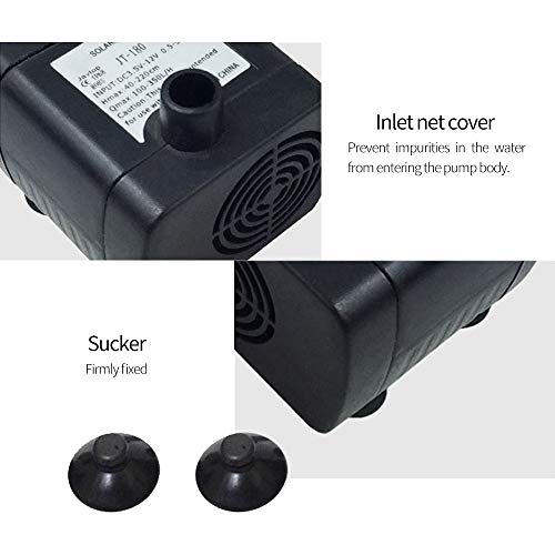 DeeCozy 2W Solar Fountain Pump, Solar Powered Water Fountains Subm...