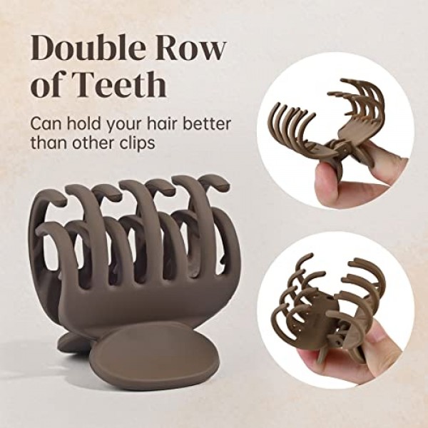 DEEKA Double Row Teeth Hair Clips Small Claw Clips for Thin Hair 4...