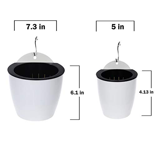 DeELF Outlet 6 Packs 5 Plastic Self Watering Pots Wall Hanging Pl...