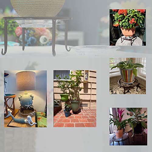 3 Pack Metal Potted Plant Stands with Saucer for Indoor Corner and...