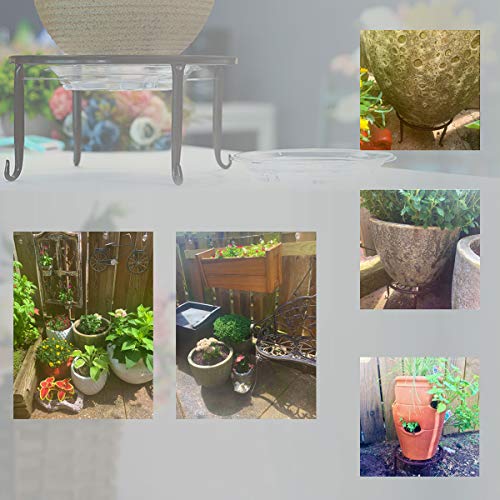 3 Pack Metal Potted Plant Stands with Saucer for Indoor Corner and...