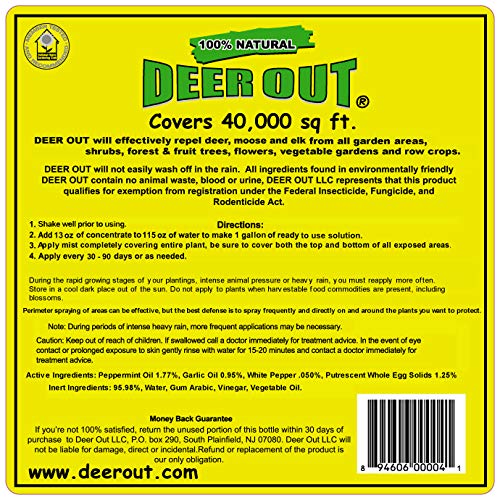 Deer Out Deer Repellent 1 Gallon Concentrate Makes 10 Gallons