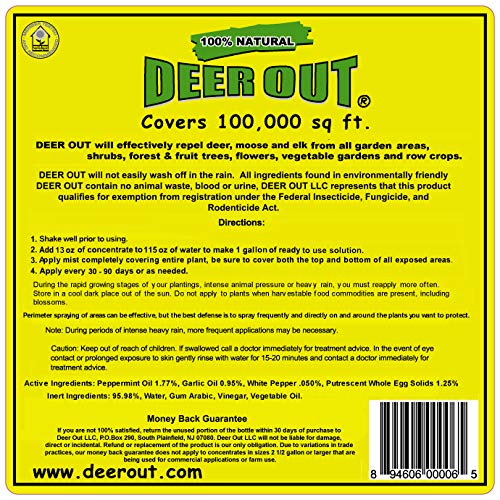 Deer Out Deer Repellent Deer Repellent 2 1/2 Gallon Concentrate